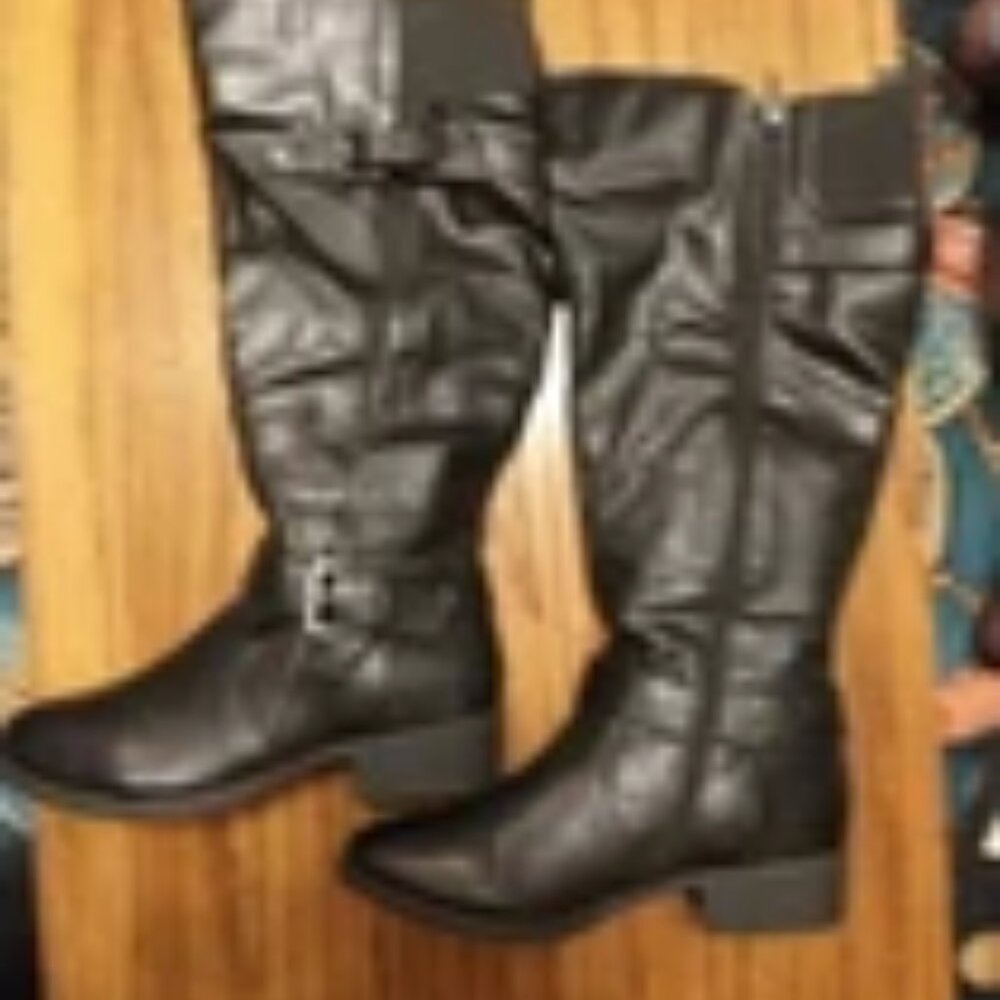 Women's Croft And Barrow Black Ortholite Knee-high Zip Side Boots 7